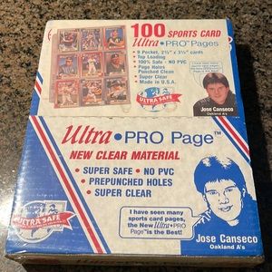 Vintage Ultra Pro Clear 100 Pages Holds 900 Baseball Cards Jose Canseco Endorsed